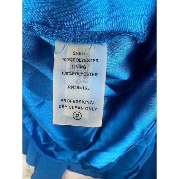 Calvin Klein Blue Sleeveless Pleated A-Line Dress With Belt Size 4 - Picture 4 of 11